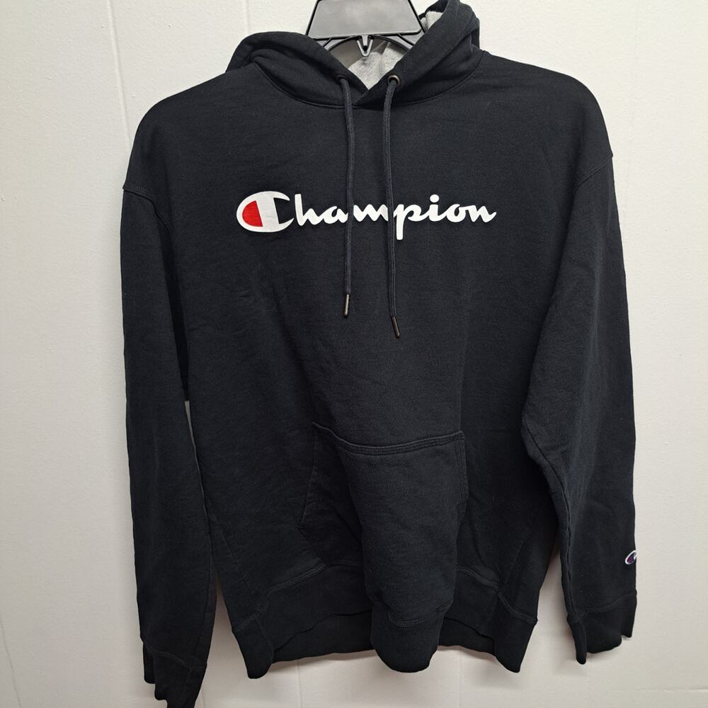 Champion Authentic Mens L Athletic Wear Pullover Script Spellout Hoodie Sweater